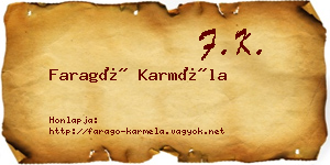Faragó Karméla névjegykártya